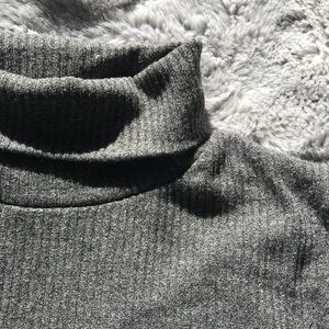 Dynamite Grey Fitted Cropped Turtleneck